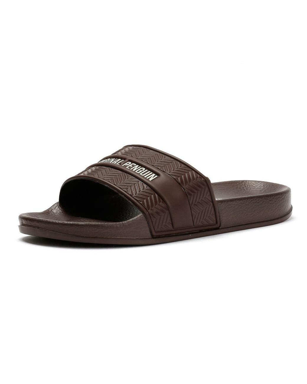Original Penguin Brown Paradise Chocolate Slides for men