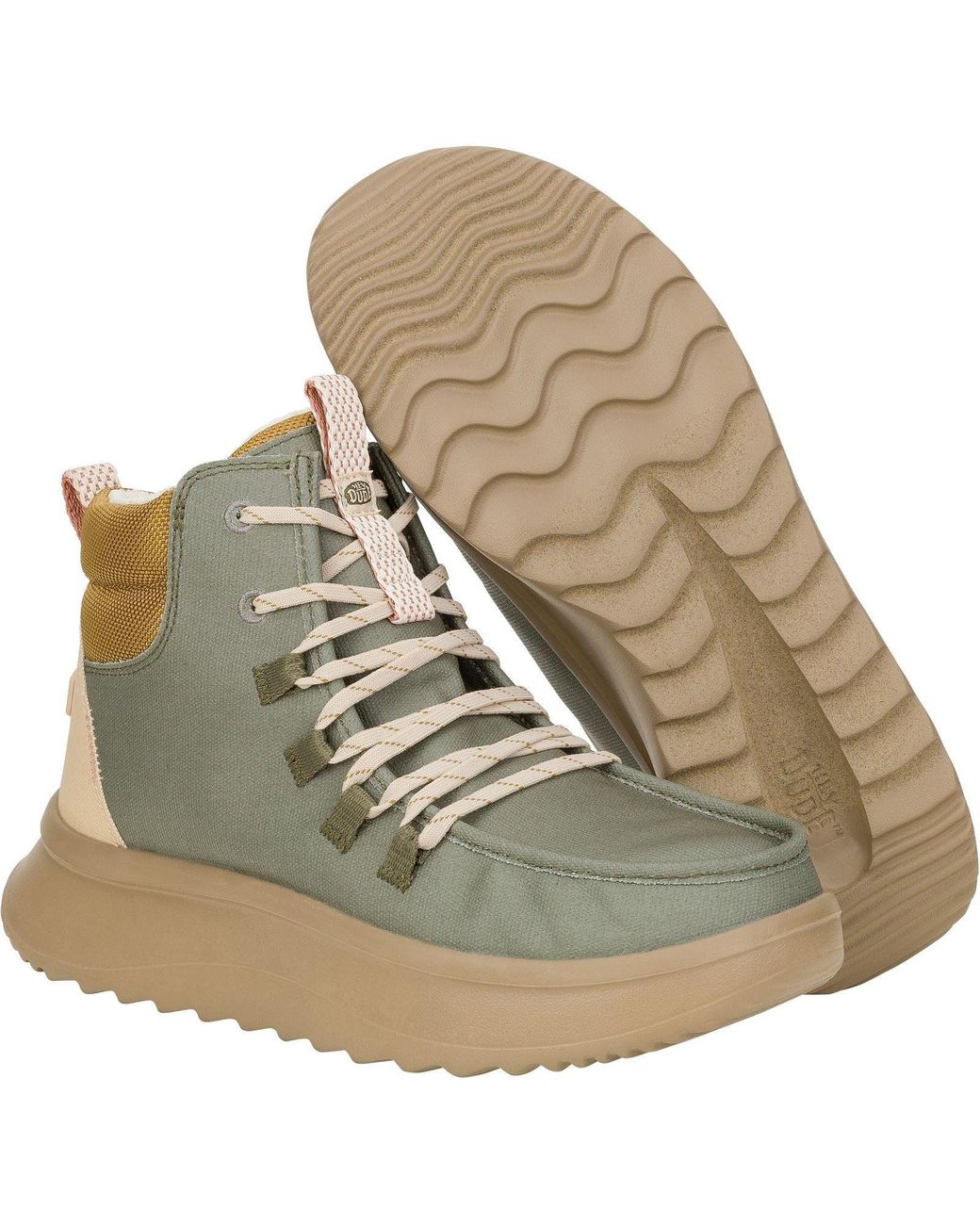 HeyDude Gray Wendy Peak Apres Pu Coated Canvas Boots