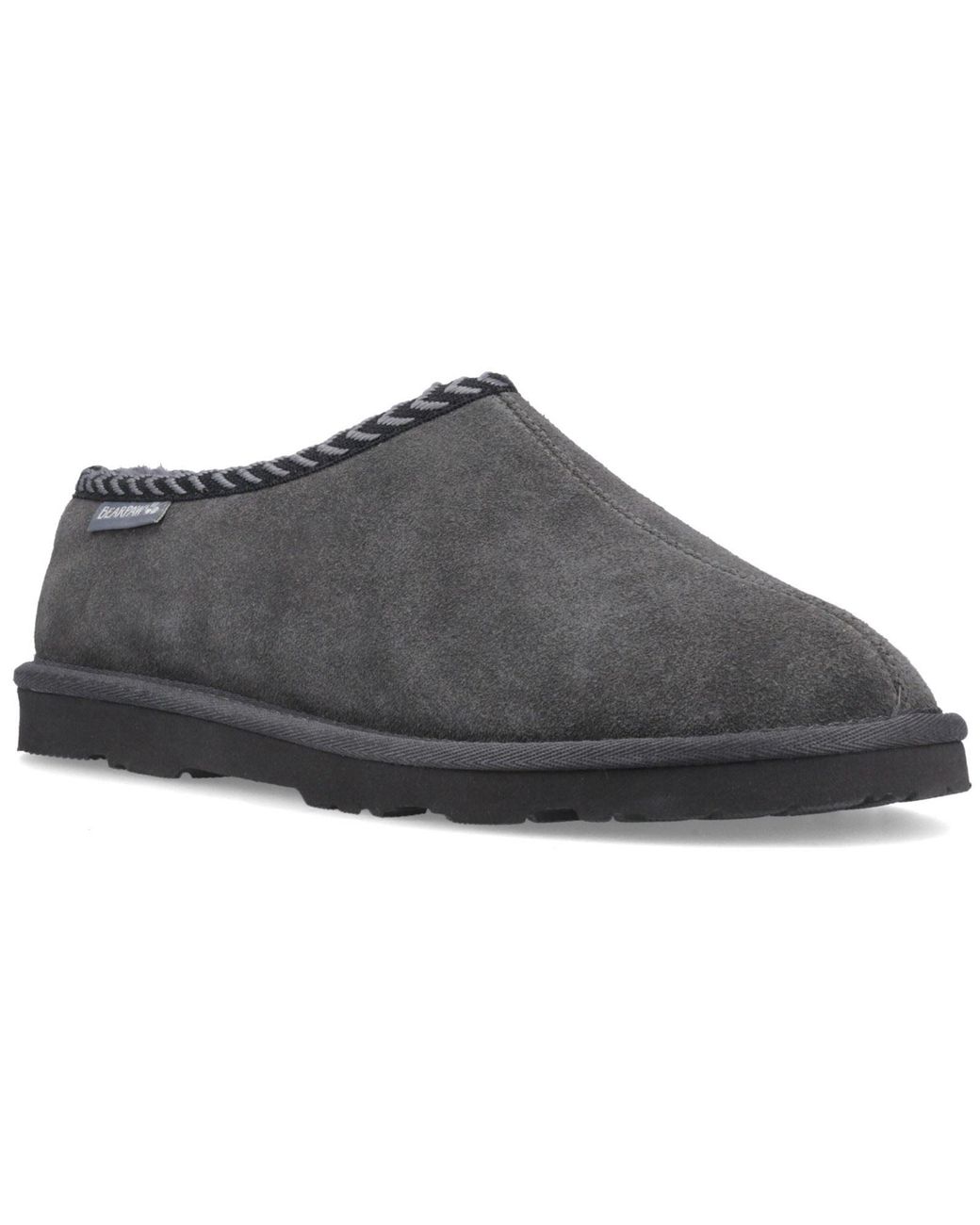 BEARPAW Gray Beau Suede Dark Slippers for men