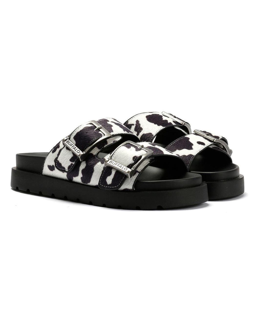 Buffalo Black Raya Ari Cow Sandals