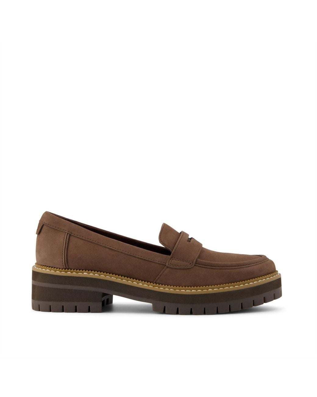 TOMS Brown Cara Leather Oak Loafers