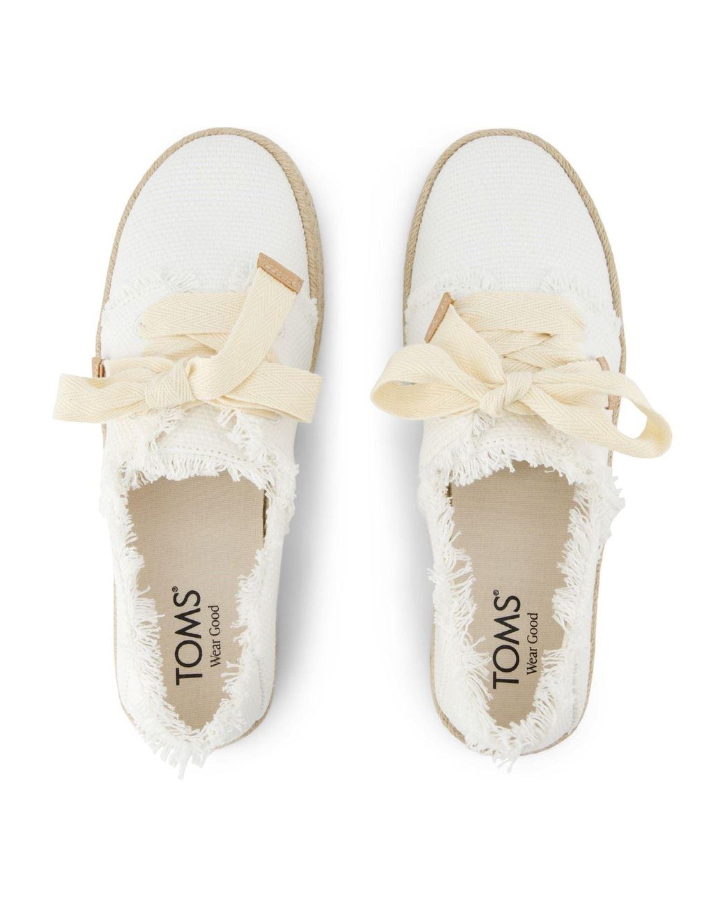 TOMS White Carolina Espadrille Lace Up Shoes