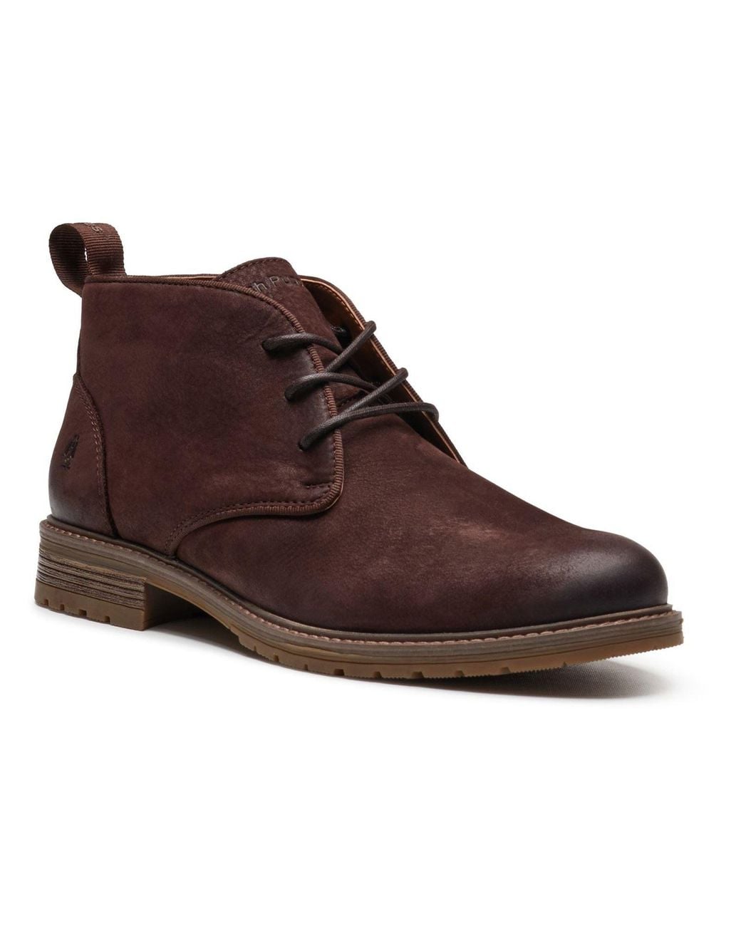 Hush Puppies Brown Ricky Leather Dark Ankle Boots for men