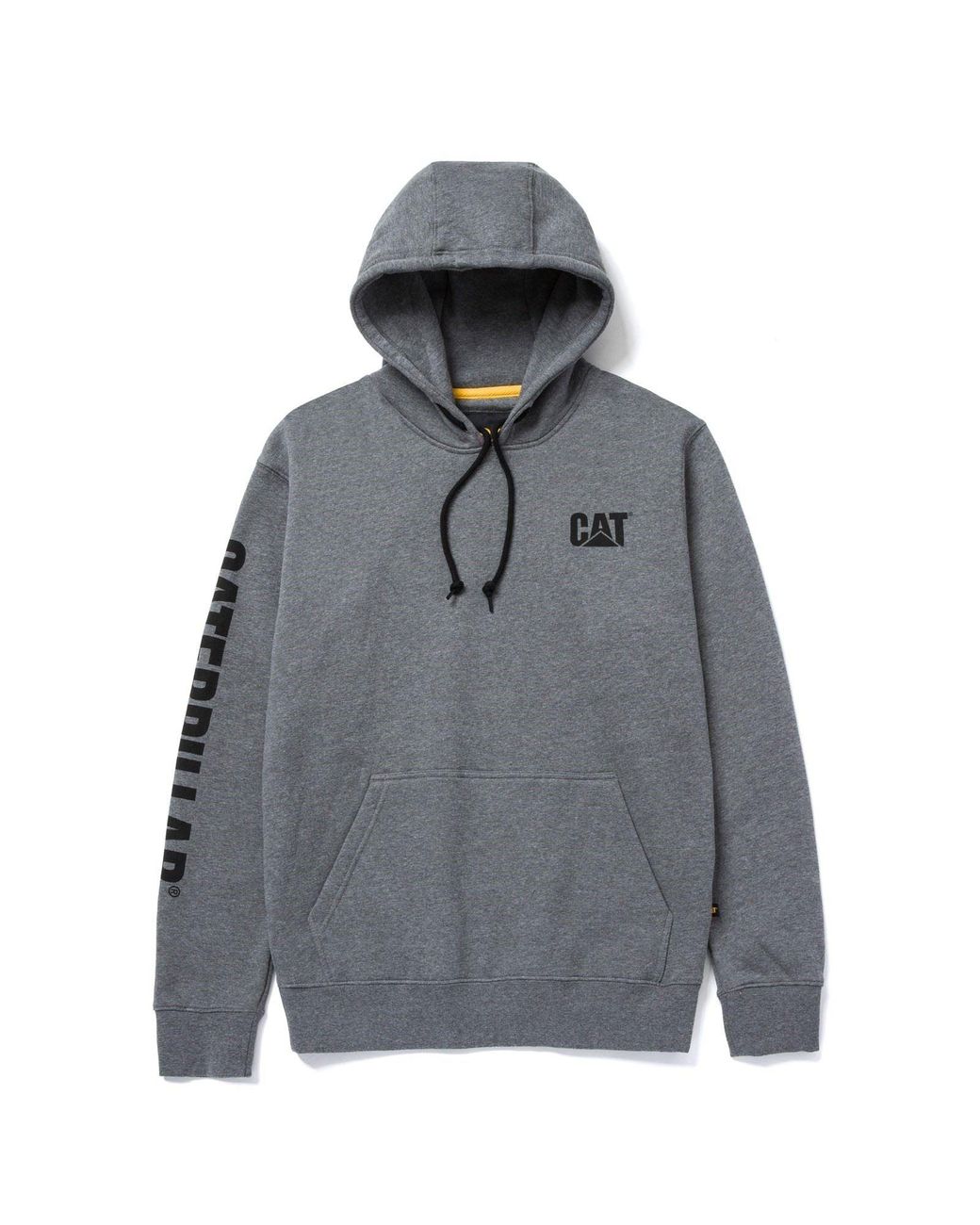 Caterpillar Gray Trademark Banner Cotton Hoodie for men