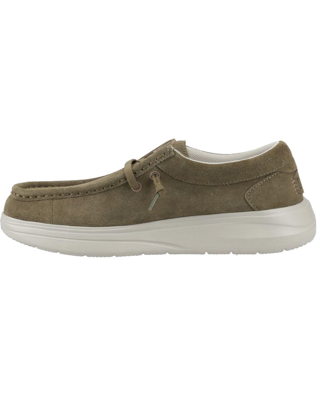 HeyDude Green Wally X Suede Suede /Stone Moccasins Shoes for men