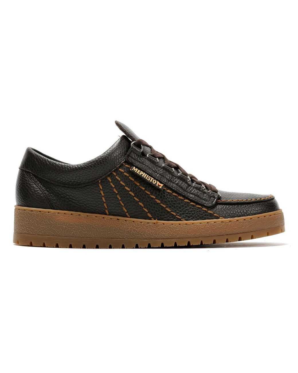 Mephisto Black Oregon 1351 Leather Dark Shoes for men