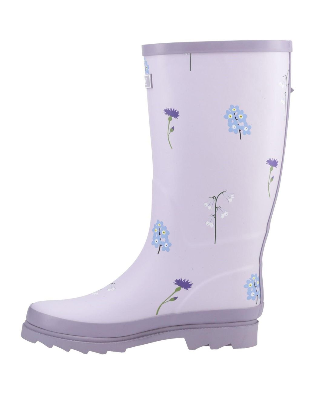 Cotswold Purple Wildflower Tall Rubber Wellington Boots