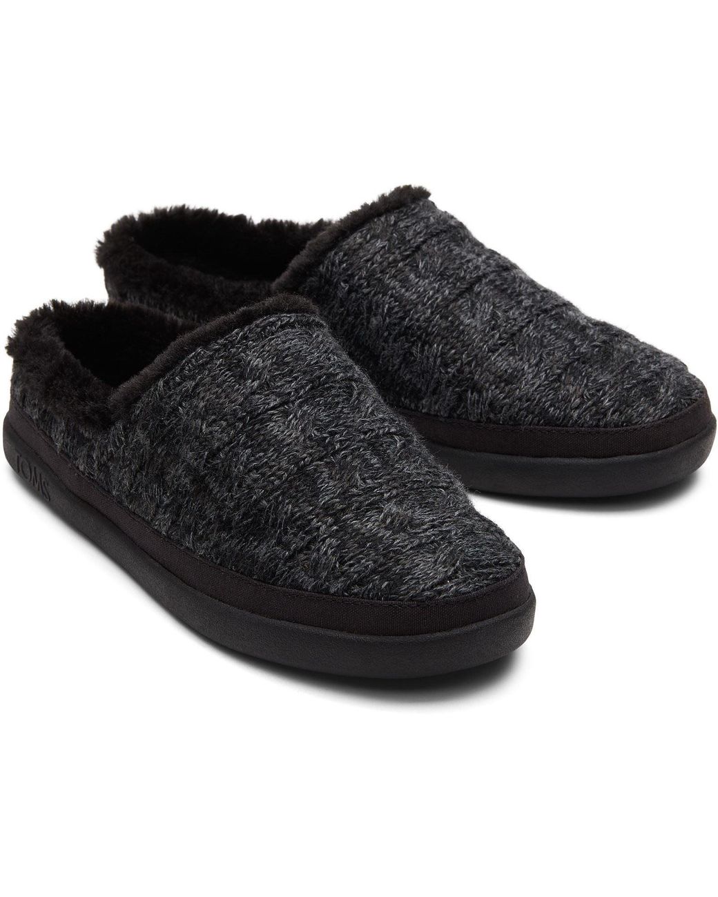 TOMS Black Sage Polyester Blend Slippers