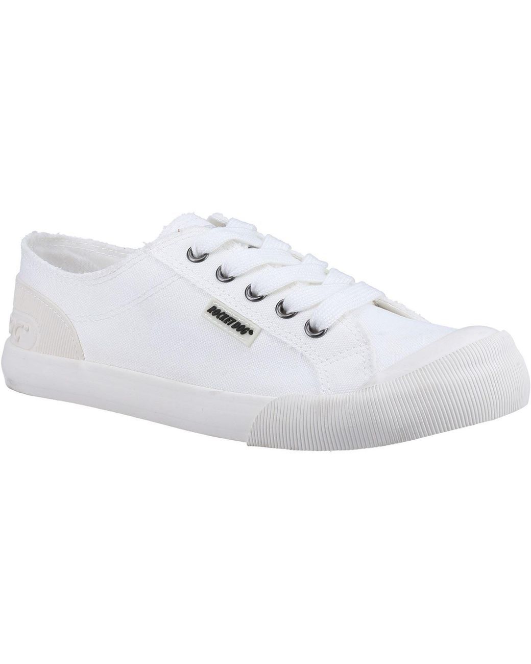 Rocket Dog White Jazzin 12A Canvas Cotton Trainers