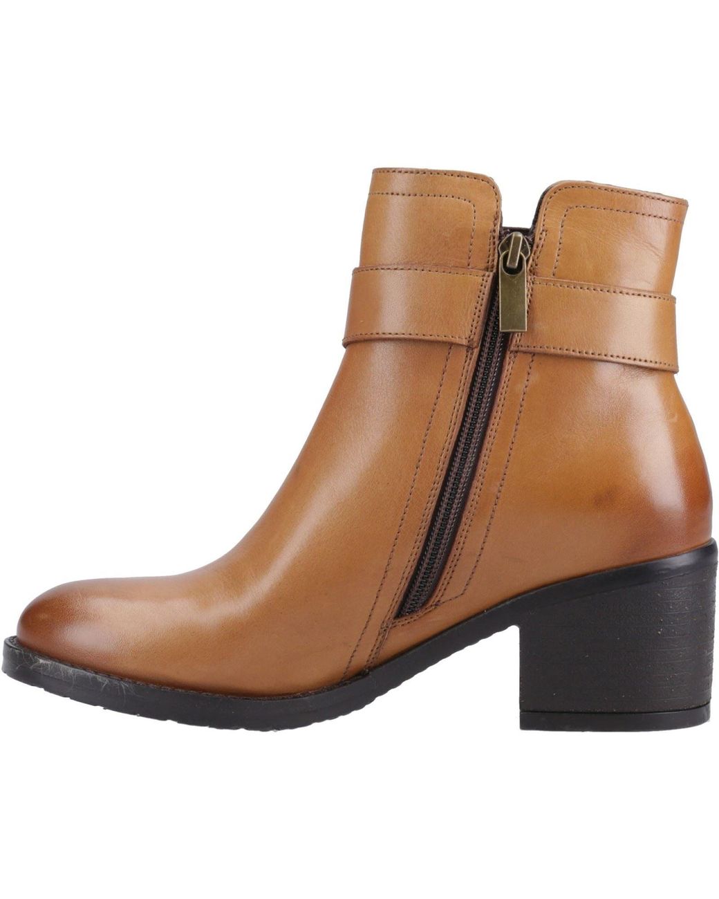 Hush Puppies Brown Hensley Leather Heeled Ankle Boots