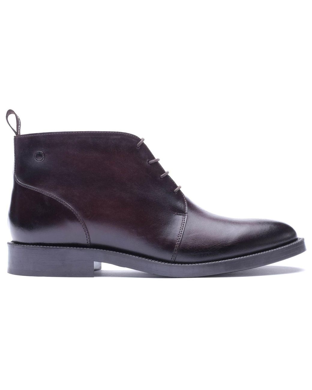 Base London Purple Marco Leather Washed Ankle Boots for men