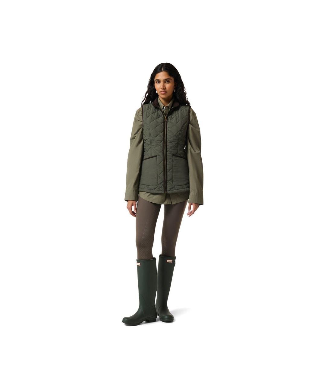 Hunter Green Original Short Quilted Gilet Gilets