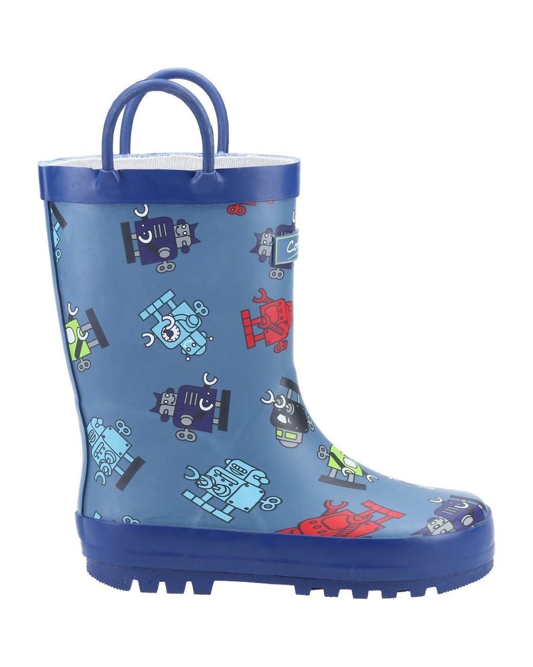 Cotswold Blue Puddle Rubber Robot Wellington Boots