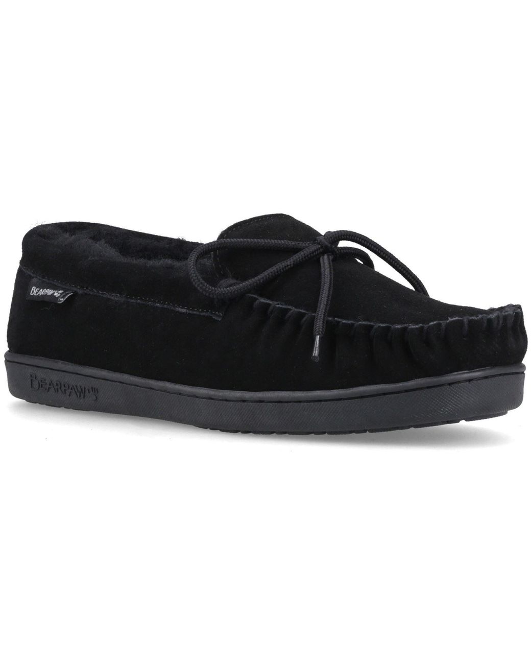 BEARPAW Black Moc Ii Suede Slippers for men