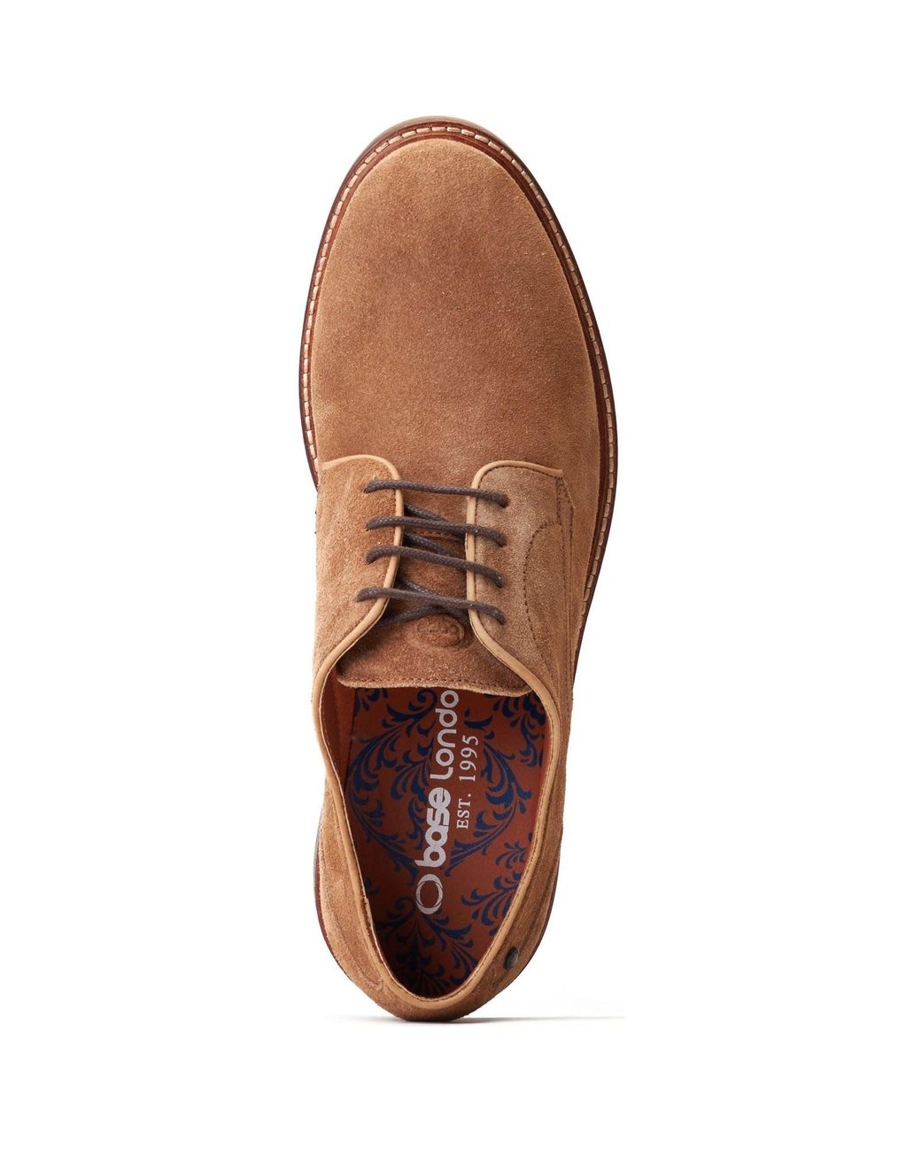 Base London Brown Mawley Leather Ginger Oxford Shoes for men