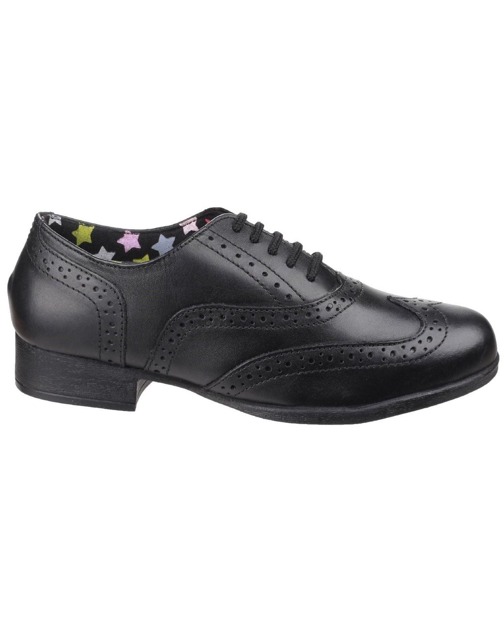 Hush Puppies Black Kada Senior Leather Girls's Brogues