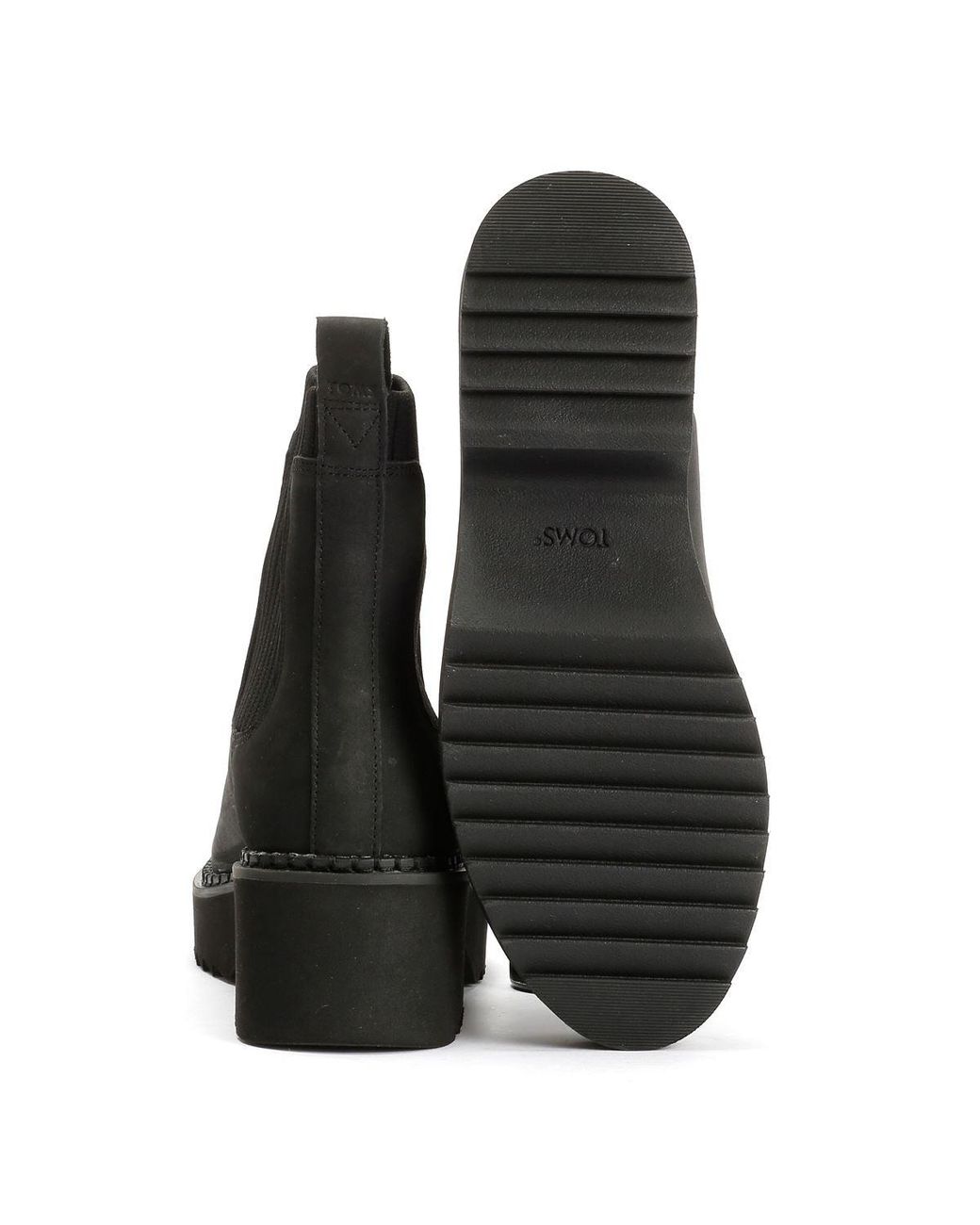 TOMS Black Millie Nubuck Leather Boots