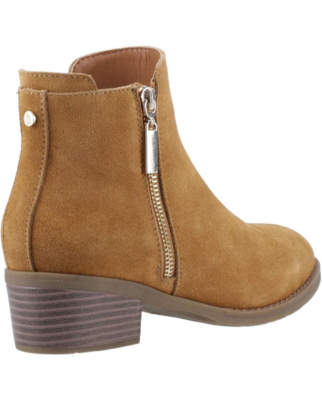 Hush Puppies Brown Ingrid Suede Heeled Ankle Boots