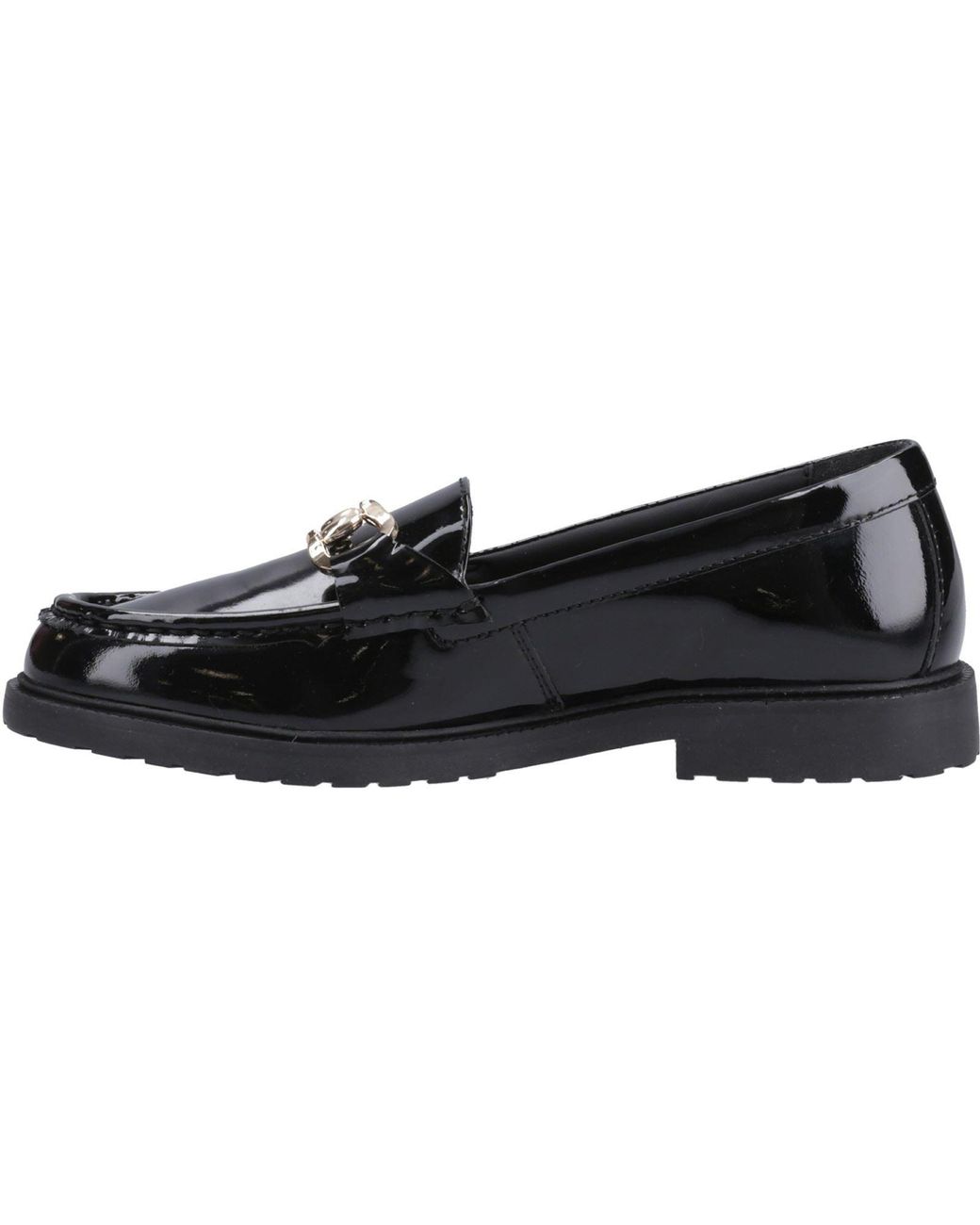 Hush Puppies Black Verity Patent Snaffle Leather Loafers