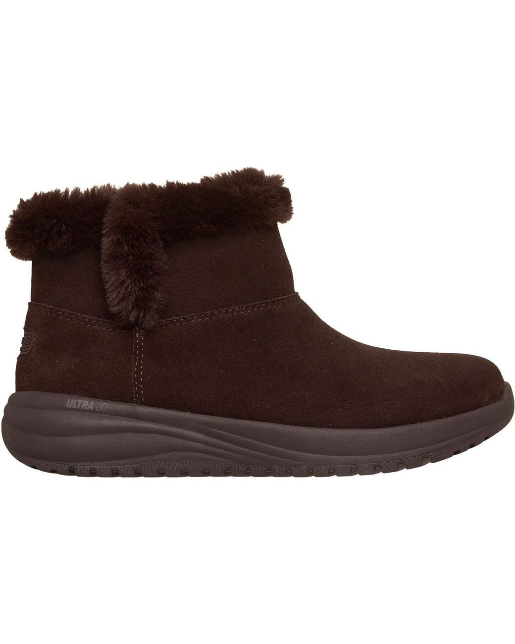 Skechers Brown On-The-Go Stellar Cozy Step Leather Winter Ankle Boots
