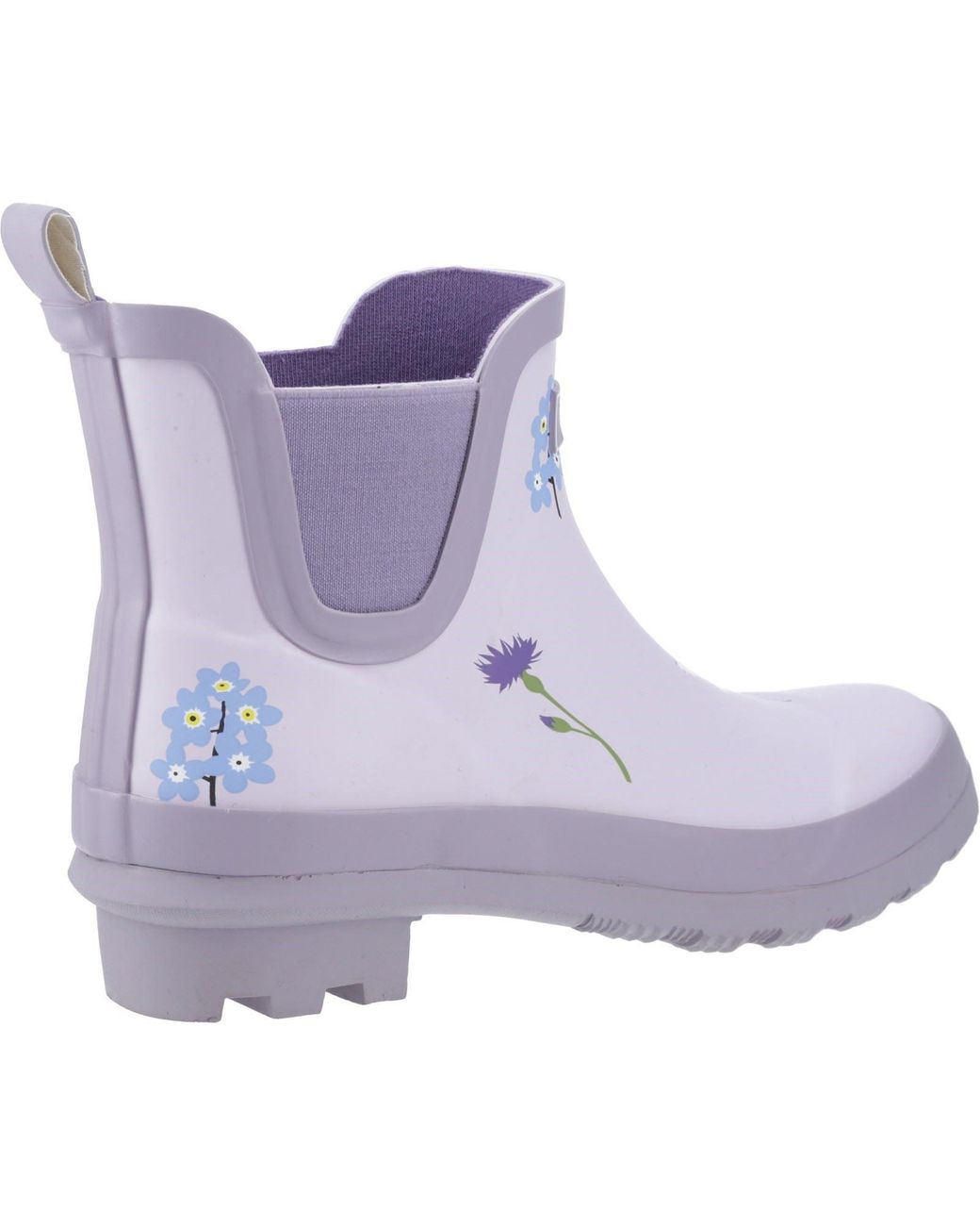 Cotswold Purple Wildflower Ankle Rubber Wellington Boots