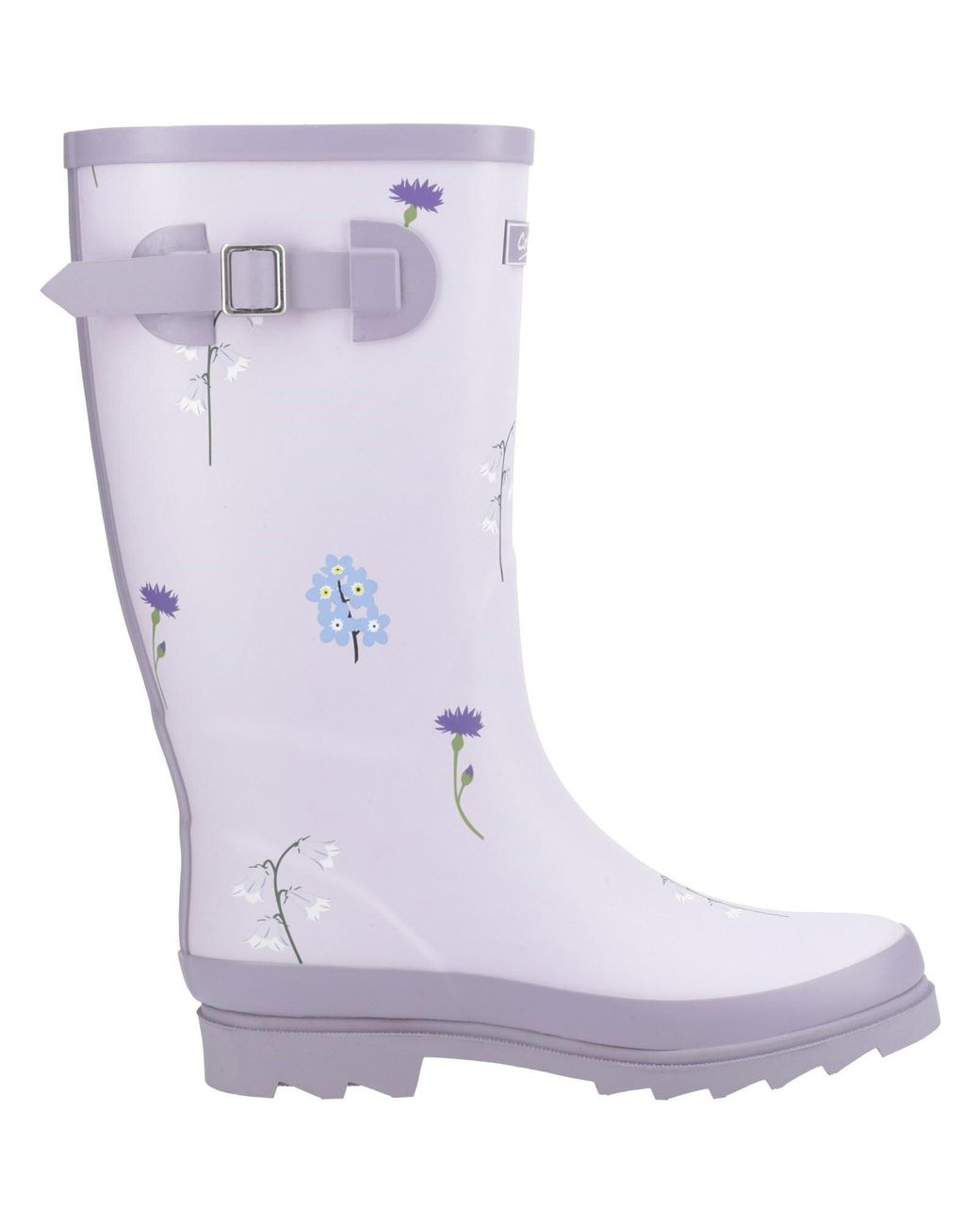 Cotswold Purple Wildflower Tall Rubber Wellington Boots