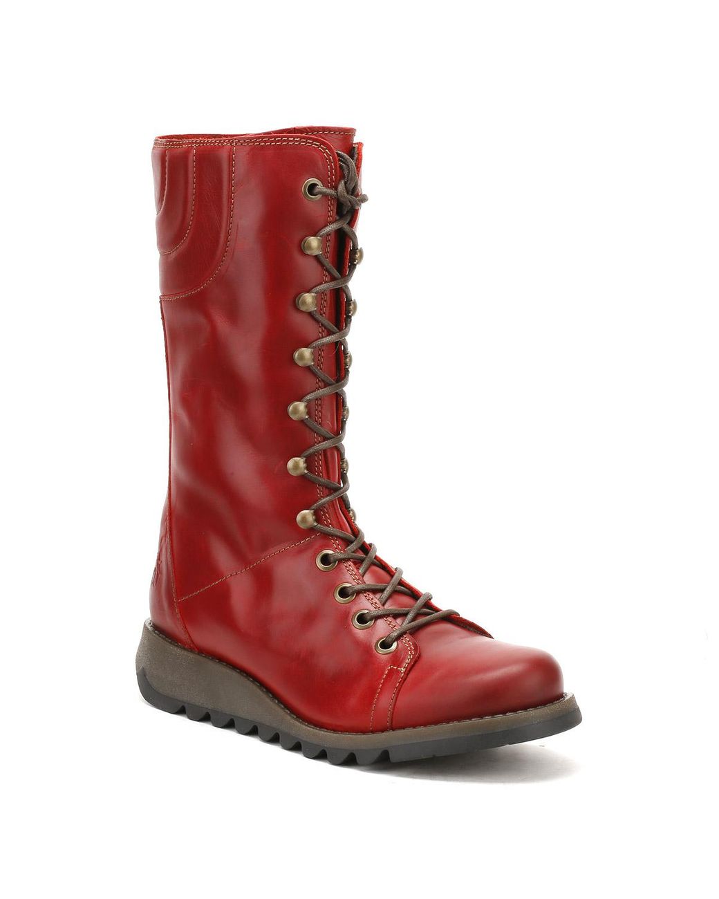 Fly London Womens Red Ster768fly Rug Leather Boots Women's High Boots ...