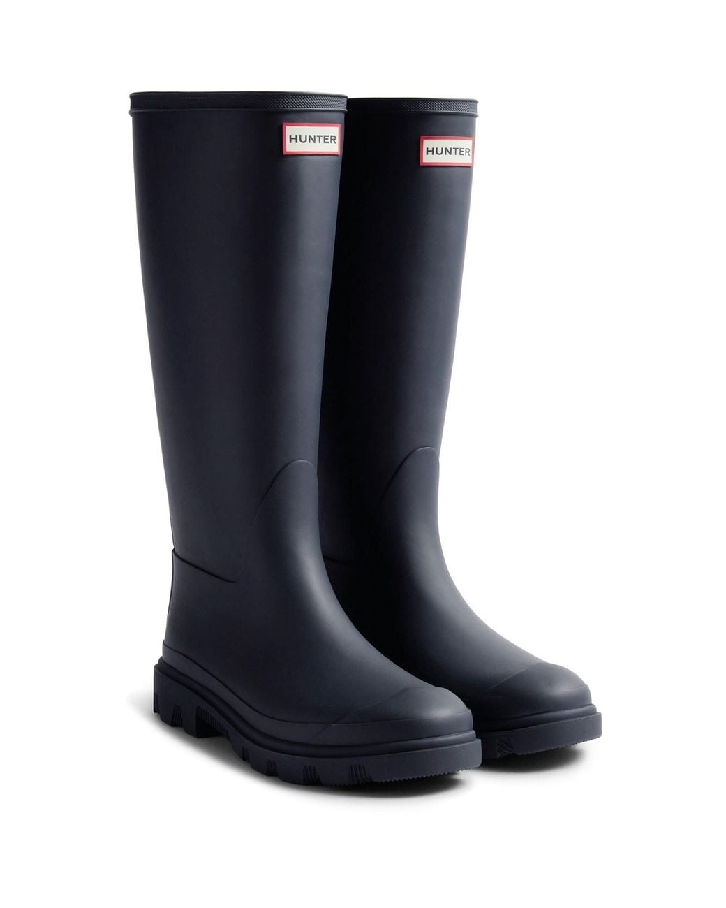 Hunter Blue Downpour Tall Rubber Wellington Boots for men