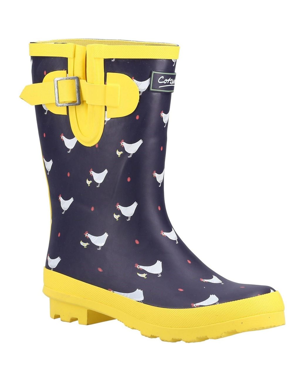Cotswold Blue Farmyard Mid Rubber Chick Wellington Boots