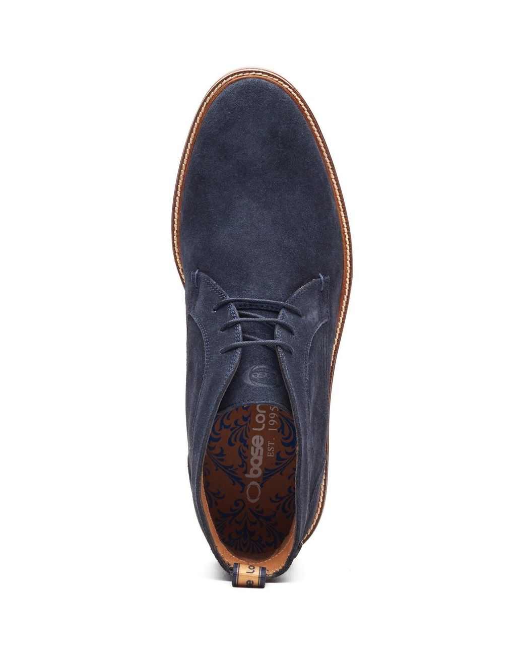 Base London Blue Lincoln Chukka Leather Boots for men