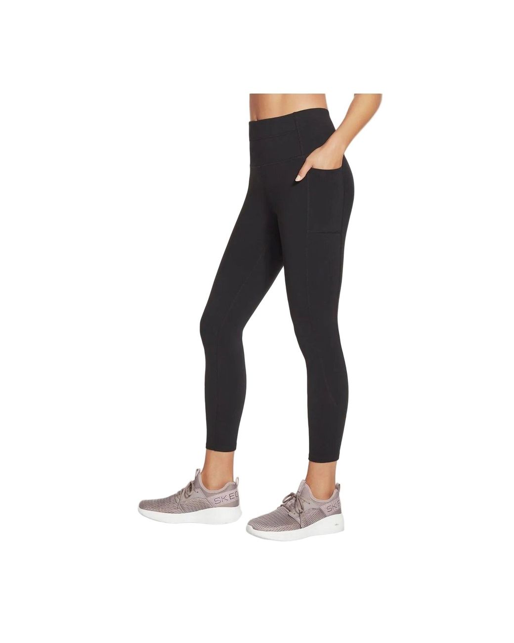 Skechers Black Gowalk Wear High-Waisted 7/8 Nylon Sports Leggings