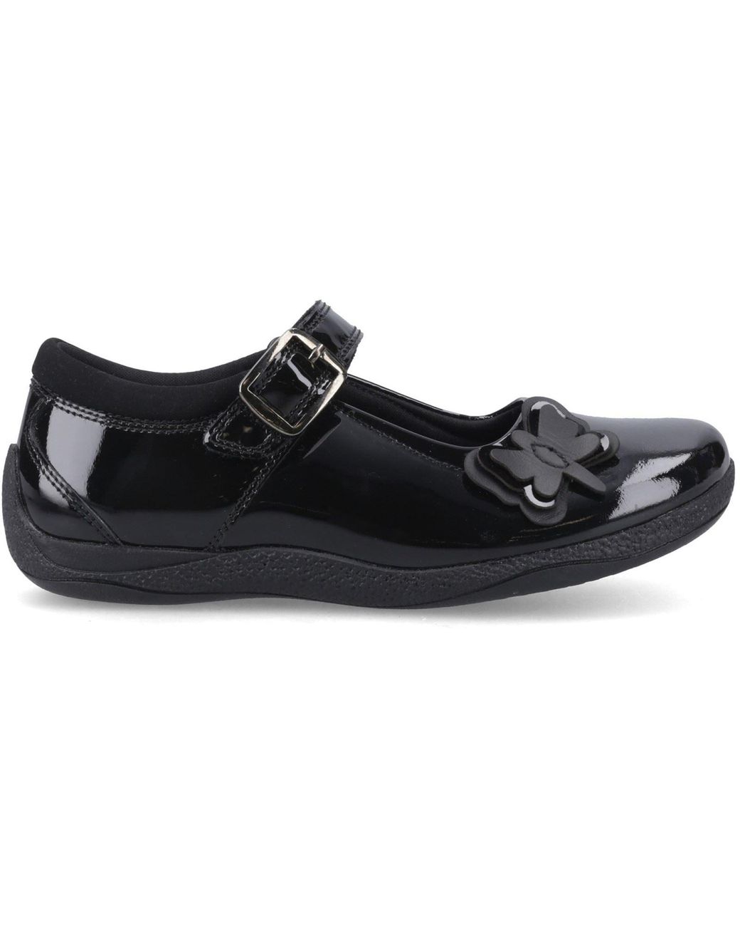 Hush Puppies Black Julie Ballerina Patent Leather Shoes