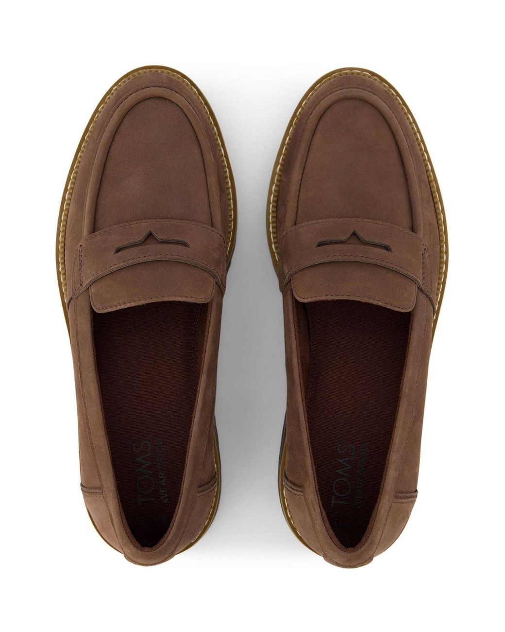 TOMS Brown Cara Leather Oak Loafers