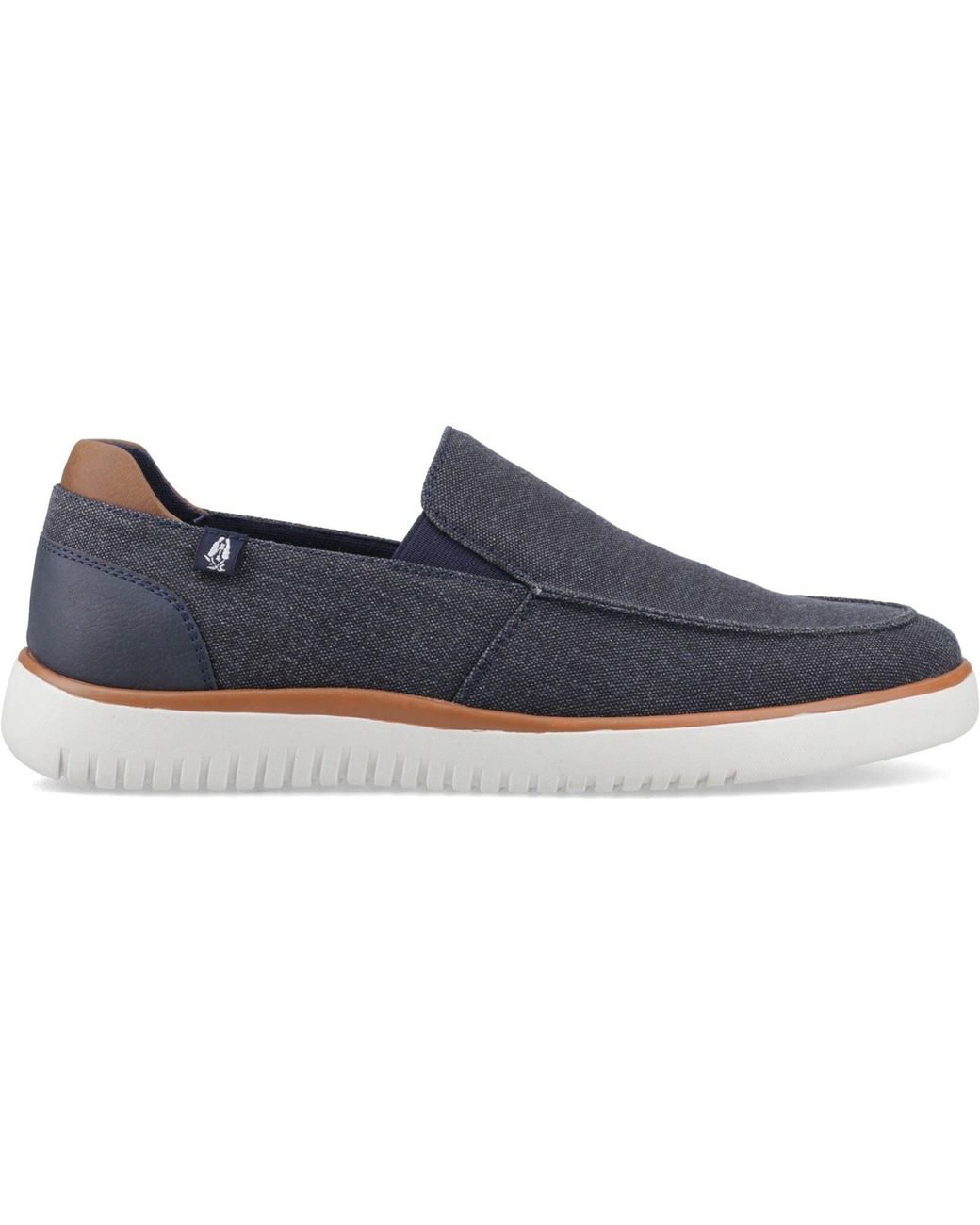 Hush Puppies Blue Damon Slip On Textile Loafers for men