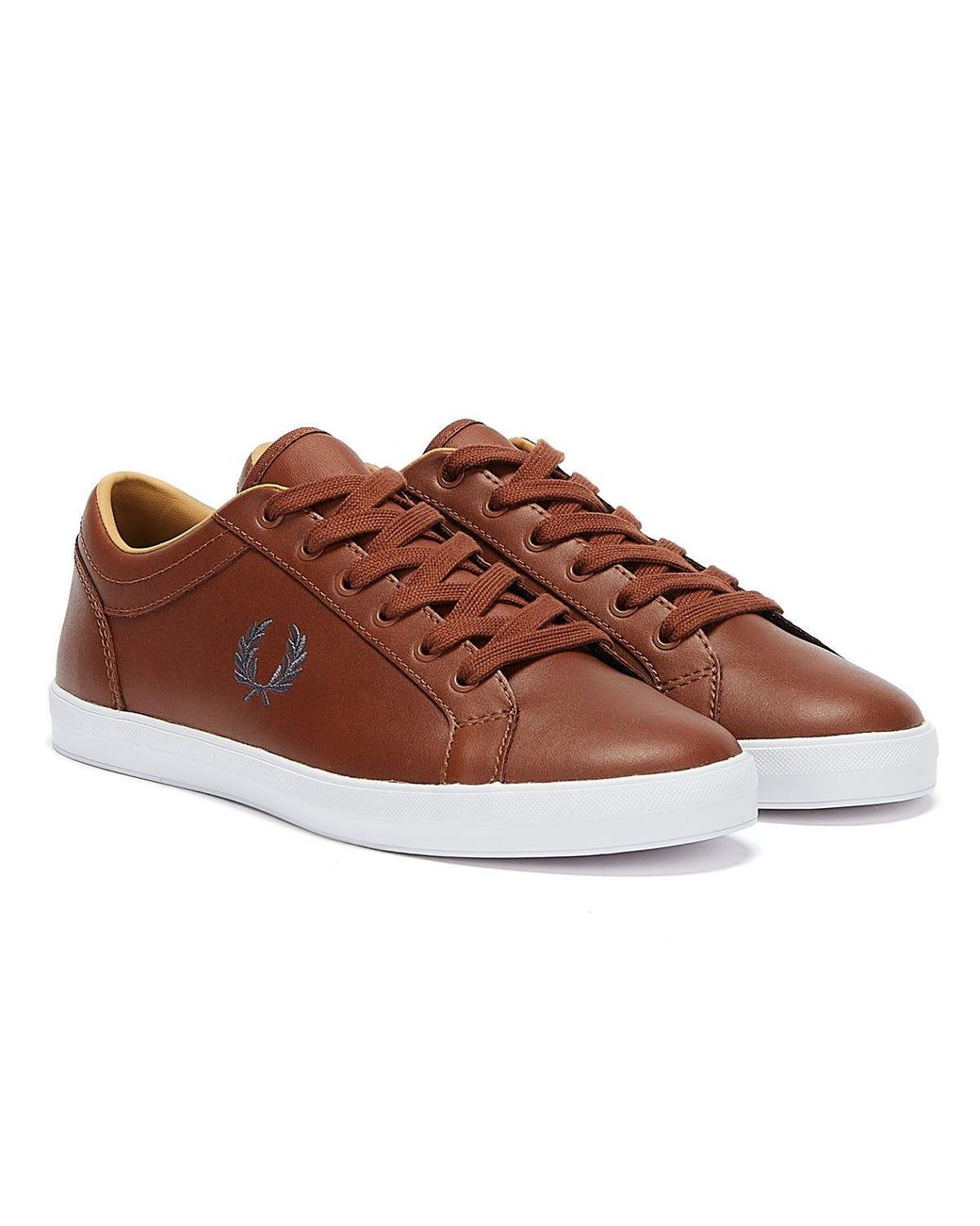 fred perry baseline trainers tan