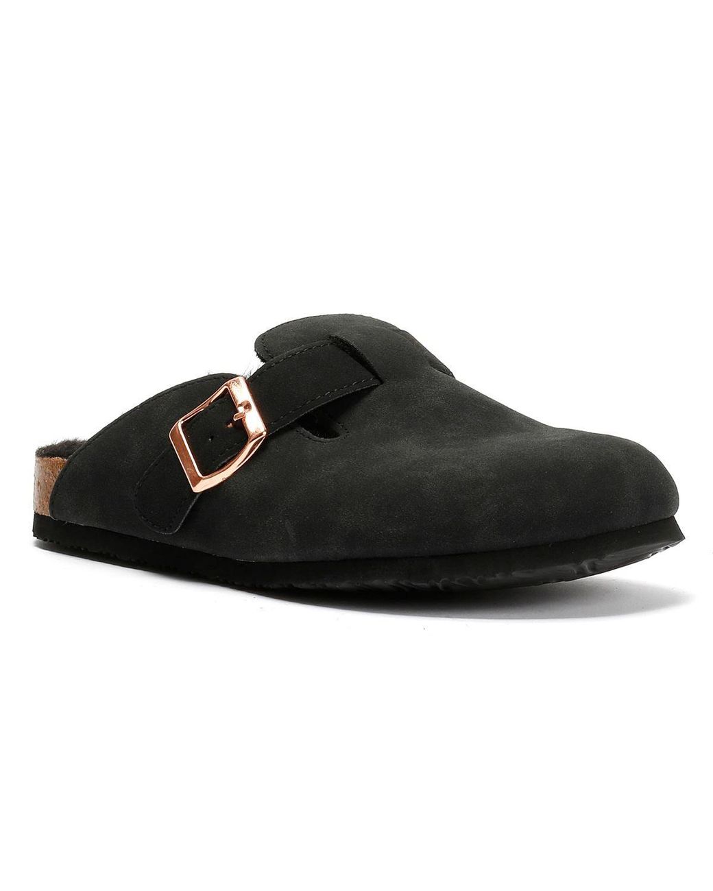 Original Penguin Blue Poppy Fur Suede Mules