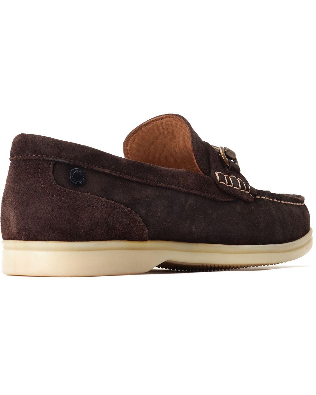Base London Blue Snapper Leather Burnt Loafers for men