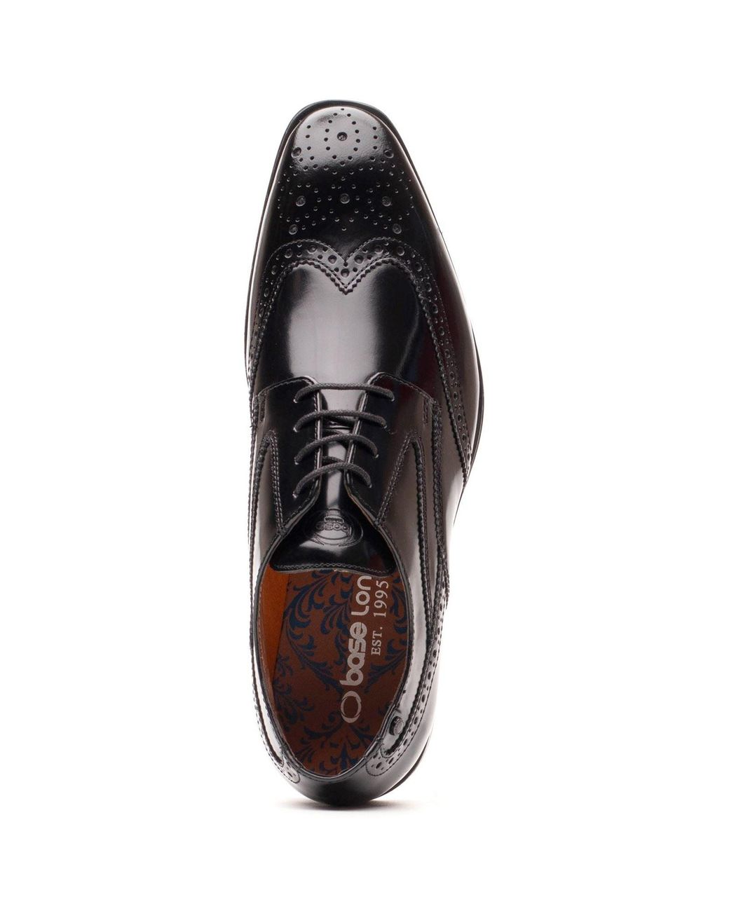 Hibase Shoes Base London Steeple Leather Hi Shine Brogues Shoes in Black for Men ...