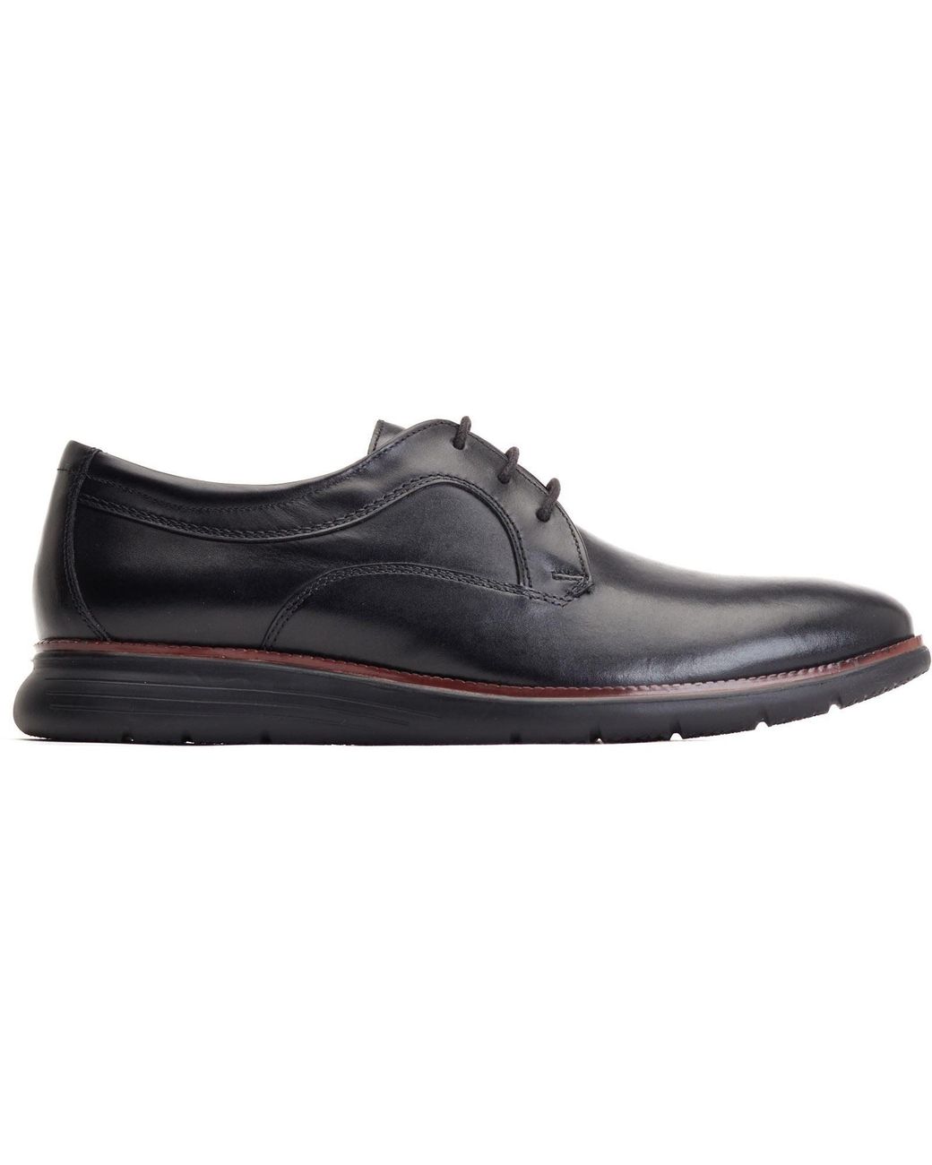 Base London Black Wing Leather Oxford Shoes for men