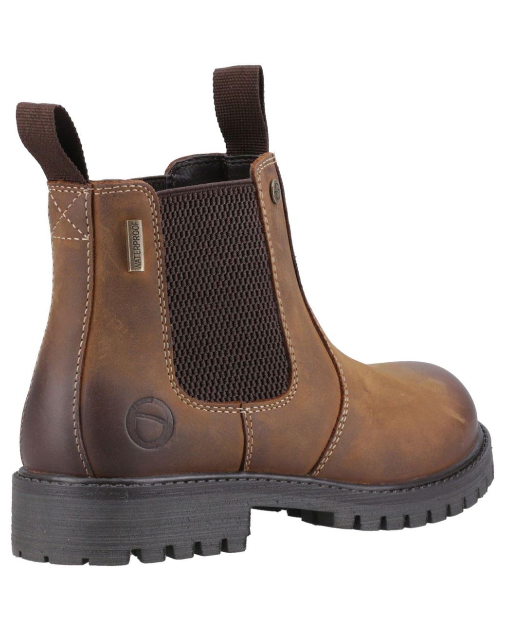 Cotswold Brown Aston Leather Boy's Flat Chelsea Boots for men