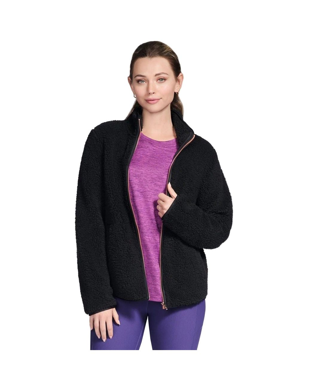 Skechers Black Skech-Sherpa Jacket Fleece Jackets