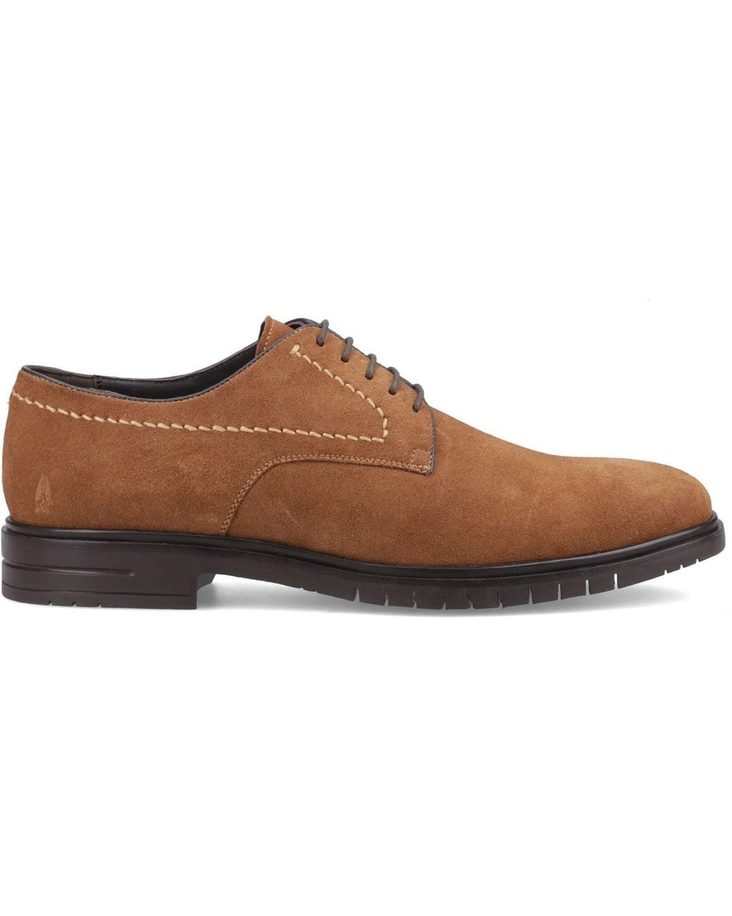 Hush Puppies Brown Sterling Suede Leather Standard Lace-Up Shoes for men