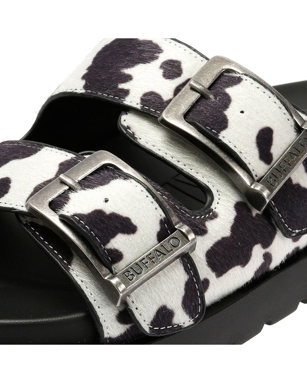 Buffalo Black Raya Ari Cow Sandals