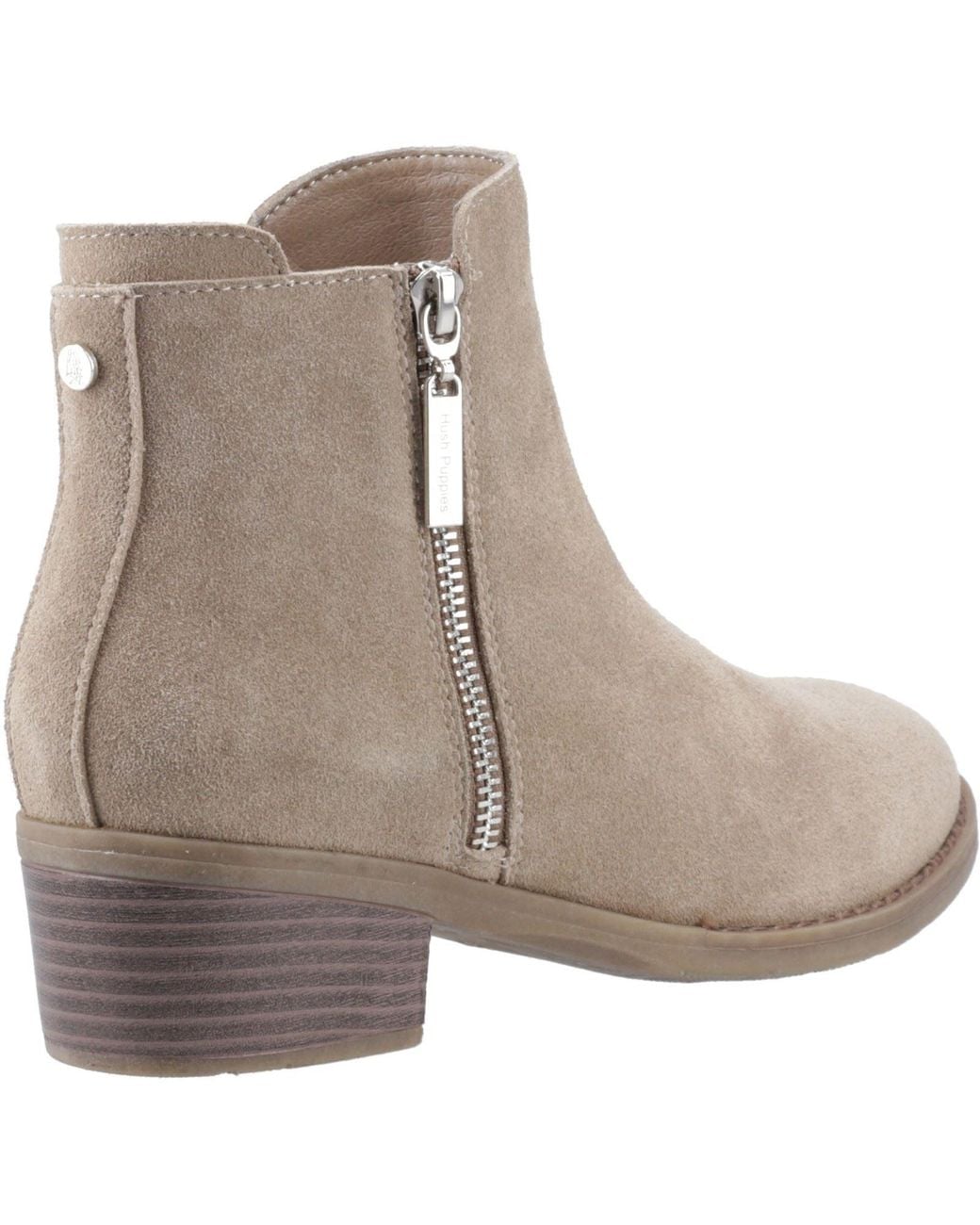 Hush Puppies Brown Ingrid Suede Heeled Ankle Boots