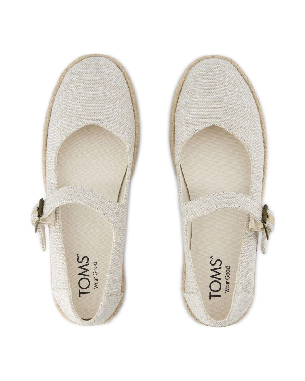 TOMS Metallic Carolina Mary Jane Nylon Espadrilles