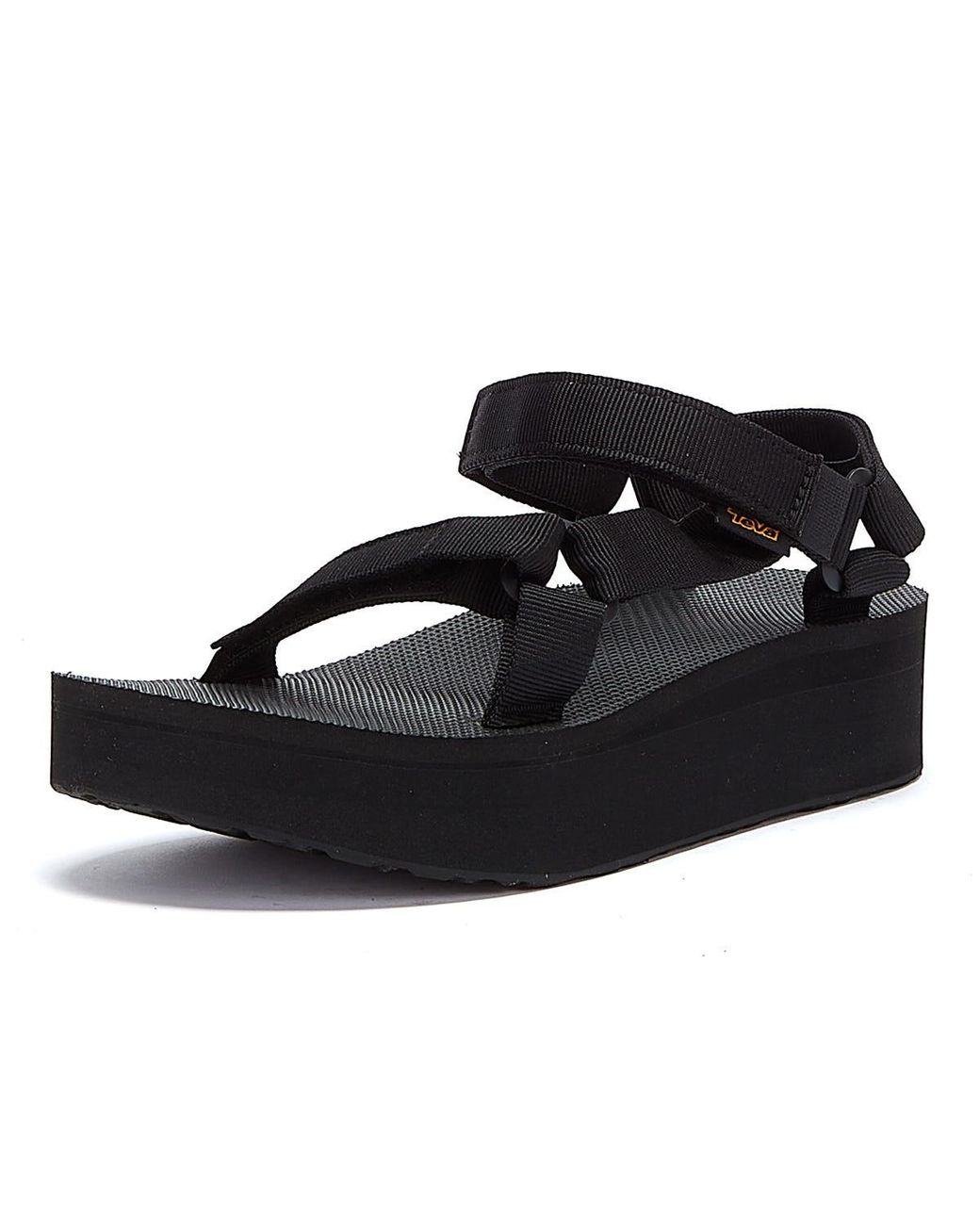 Teva Black Flatform Universal Sandals Textile