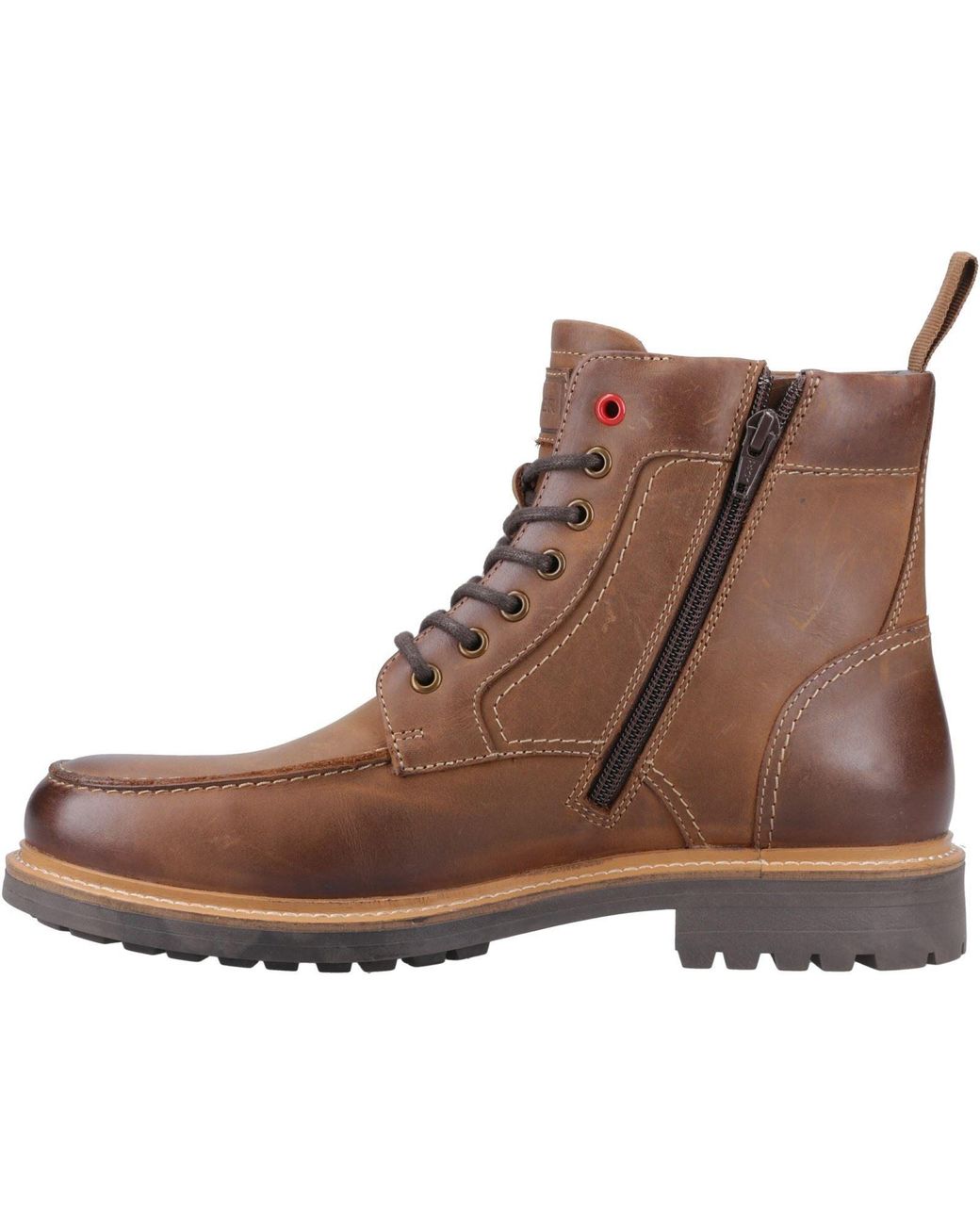 Hunter Brown Shaws Leather Dark Tan Ankle Boots for men