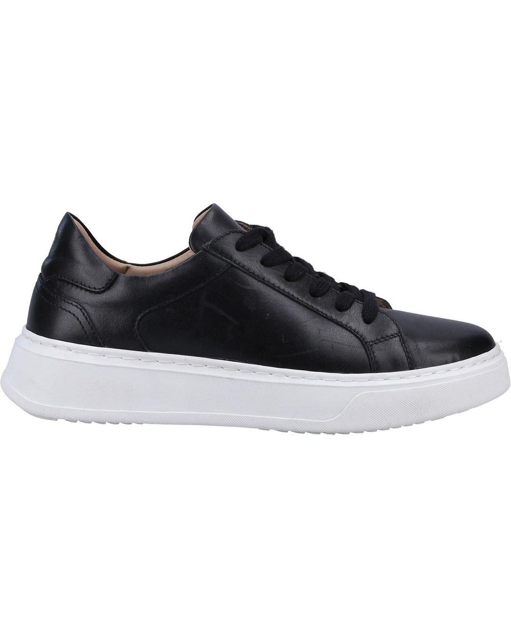 Hush Puppies Black Camille Leather Trainers