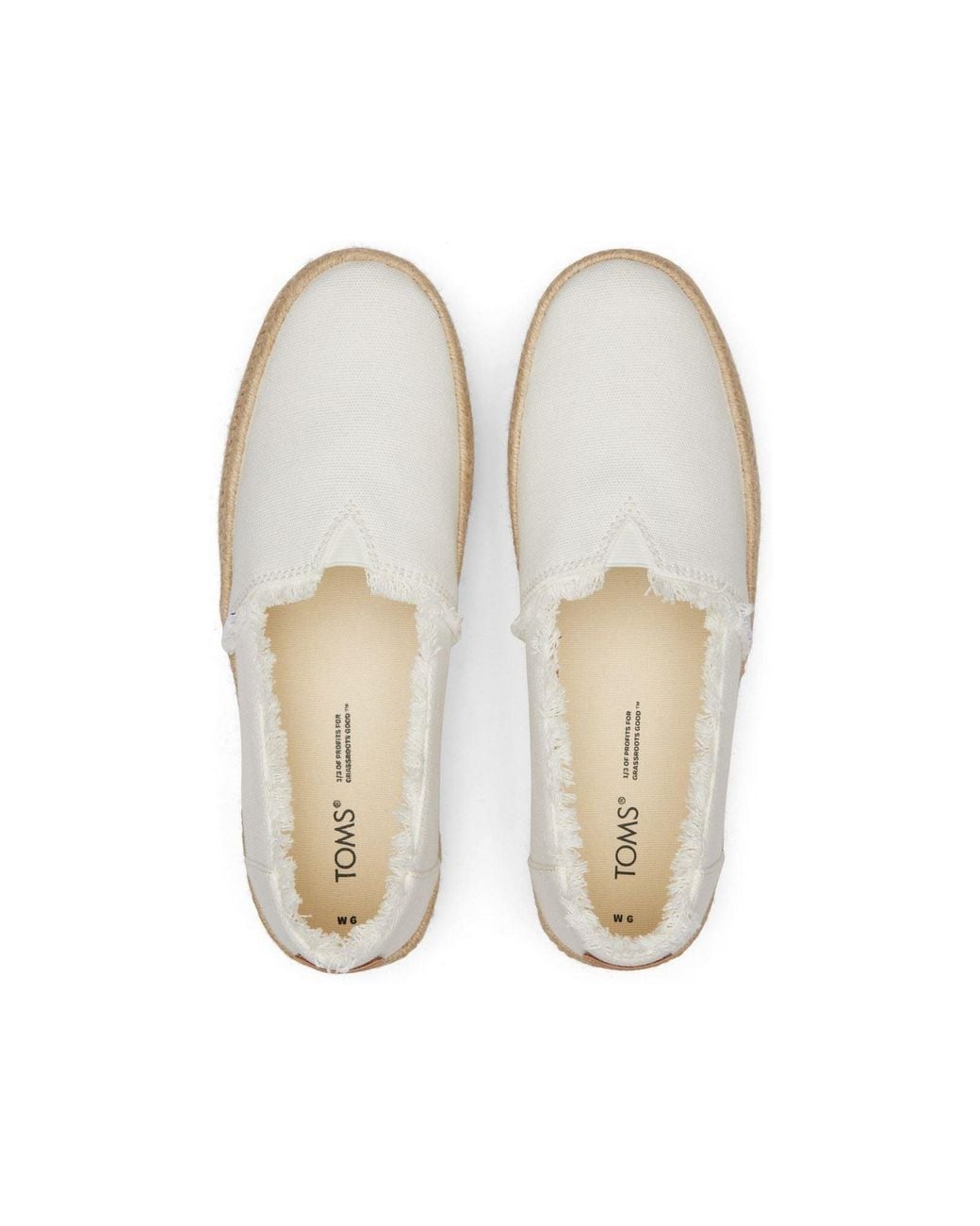 TOMS White Valencia 100% Cotton Espadrilles