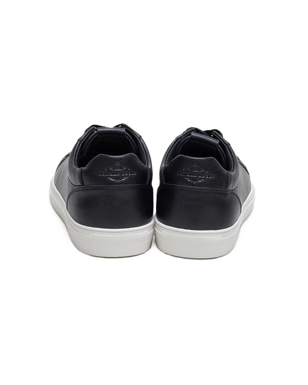 Antique Rogue Black Gibbs Leather Trainers for men
